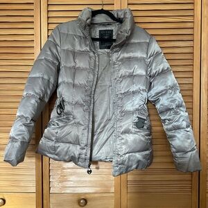 GUESS Women's Metallic Gray Bomber Jacket